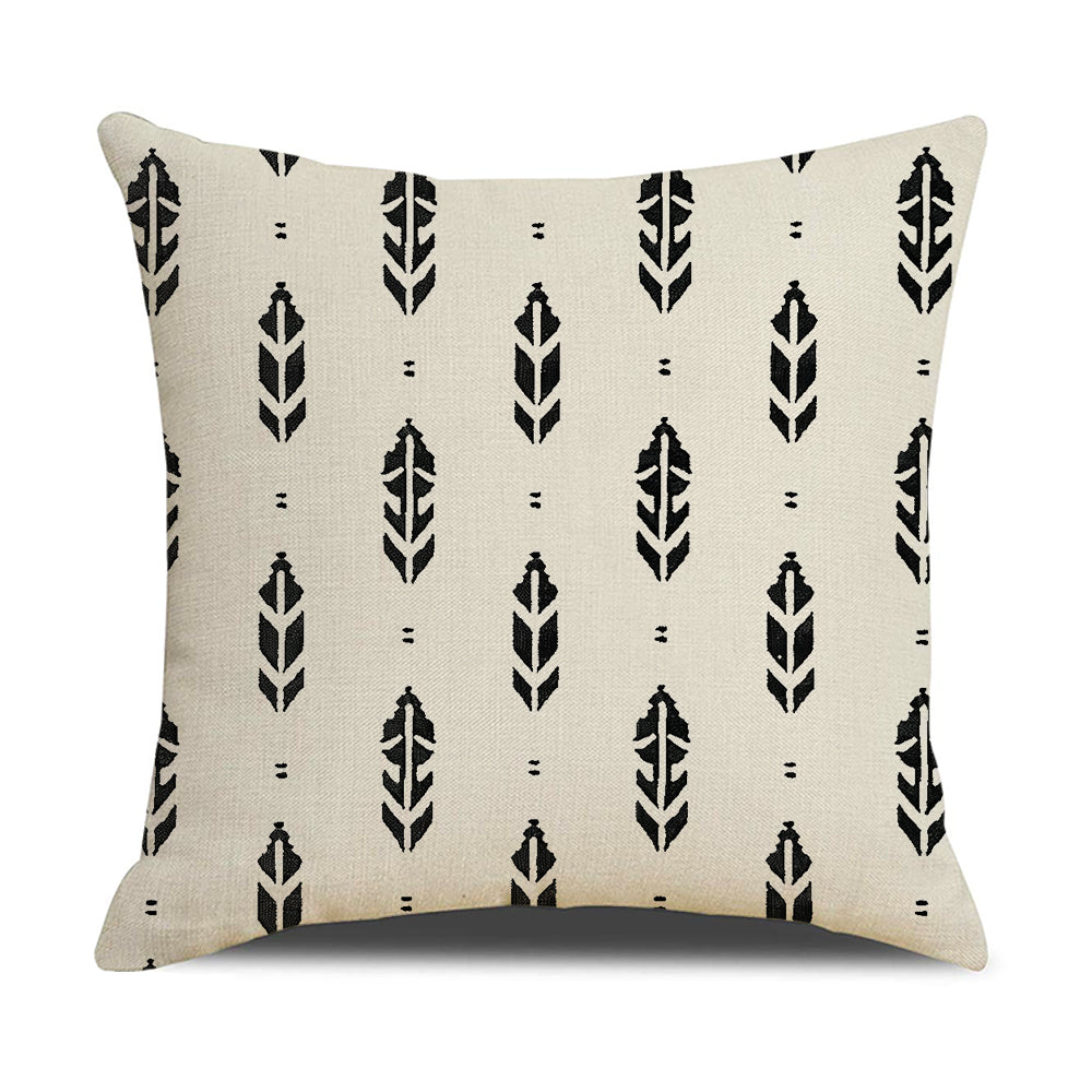 DHSBL-S8，HOSTECCO Boho Geometric Pillow Covers 18x18 inch Set of 4 Black and White Pillow Cases for Couch Sofa