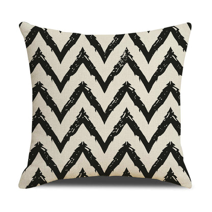 DHSBL-S8，HOSTECCO Boho Geometric Pillow Covers 18x18 inch Set of 4 Black and White Pillow Cases for Couch Sofa