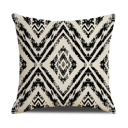 DHSBL-S8，HOSTECCO Boho Geometric Pillow Covers 18x18 inch Set of 4 Black and White Pillow Cases for Couch Sofa