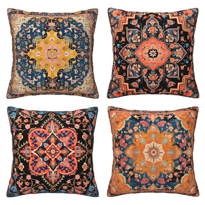 DHSEP-S1, HOSTECCO Ethnic Throw Pillow Covers 18x18 inch Boho Carpet Pillowcases Tribal Farmhouse Decorative Cushion Covers for Sofa Couch