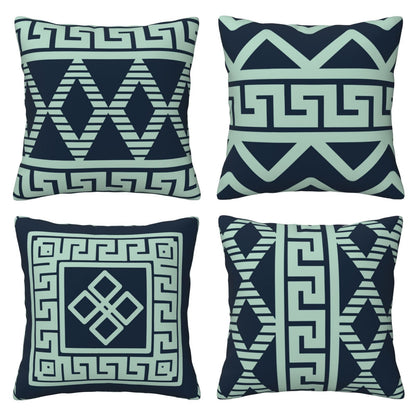 DHSGP-S3, HOSTECCO Geometric Throw Pillow Covers 18x18 inch Boho Ethnic Pillow Cases for Sofa Couch