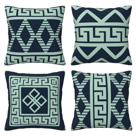 DHSGP-S3, HOSTECCO Geometric Throw Pillow Covers 18x18 inch Boho Ethnic Pillow Cases for Sofa Couch