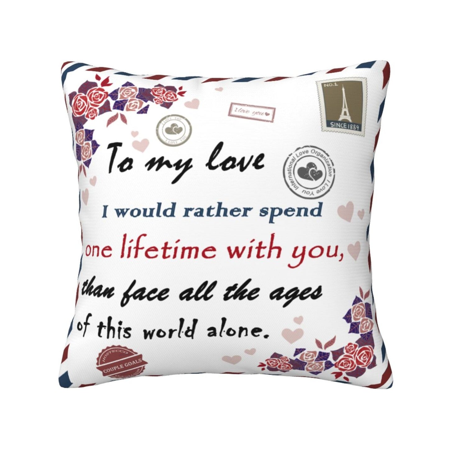 DHSVP，HOSTECCO Gift Throw Pillow Covers 18x18 inch Couple Lover Pillow Cases Valentine's Day Bridal Decorative Cushion Covers for Anniversary Wedding