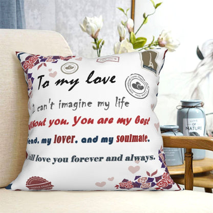 DHSVP，HOSTECCO Gift Throw Pillow Covers 18x18 inch Couple Lover Pillow Cases Valentine's Day Bridal Decorative Cushion Covers for Anniversary Wedding