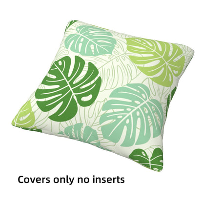 DHSZP-S1，HOSTECCO Tropical Throw Pillow Covers 18x18 inch Set of 4 Green Leaves Pillow Cases for Sofa Couch