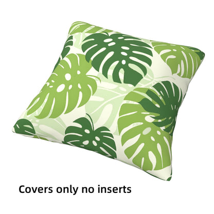 DHSZP-S2，HOSTECCO Botanical Throw Pillow Covers 18x18 inch Set of 4 Tropical Green Leaves Pillow Cases for Sofa Couch