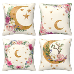 Decorative throw pillow covers 18x18 Set of 4 for sofa couch and living room decor
