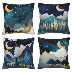 Decorative throw pillow covers 18x18 Set of 4 for sofa couch and living room decor