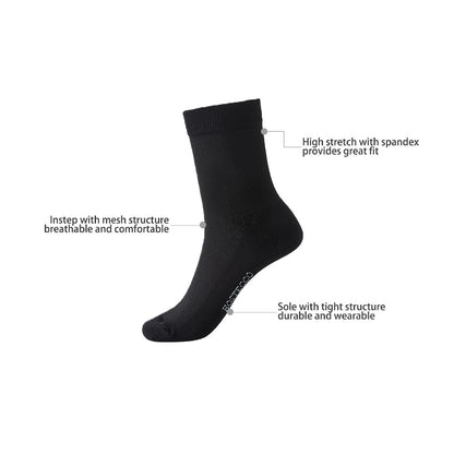 HOSTECCO Odor Resistant Socks for Men and Women Sweat Resistant Cotton Socks Black Socks for Athletic, Running, Daily 6 Pairs Pack Fit 6-11