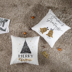 Christmas throw pillow covers 18x18 Set of 4 for sofa couch and living room decor