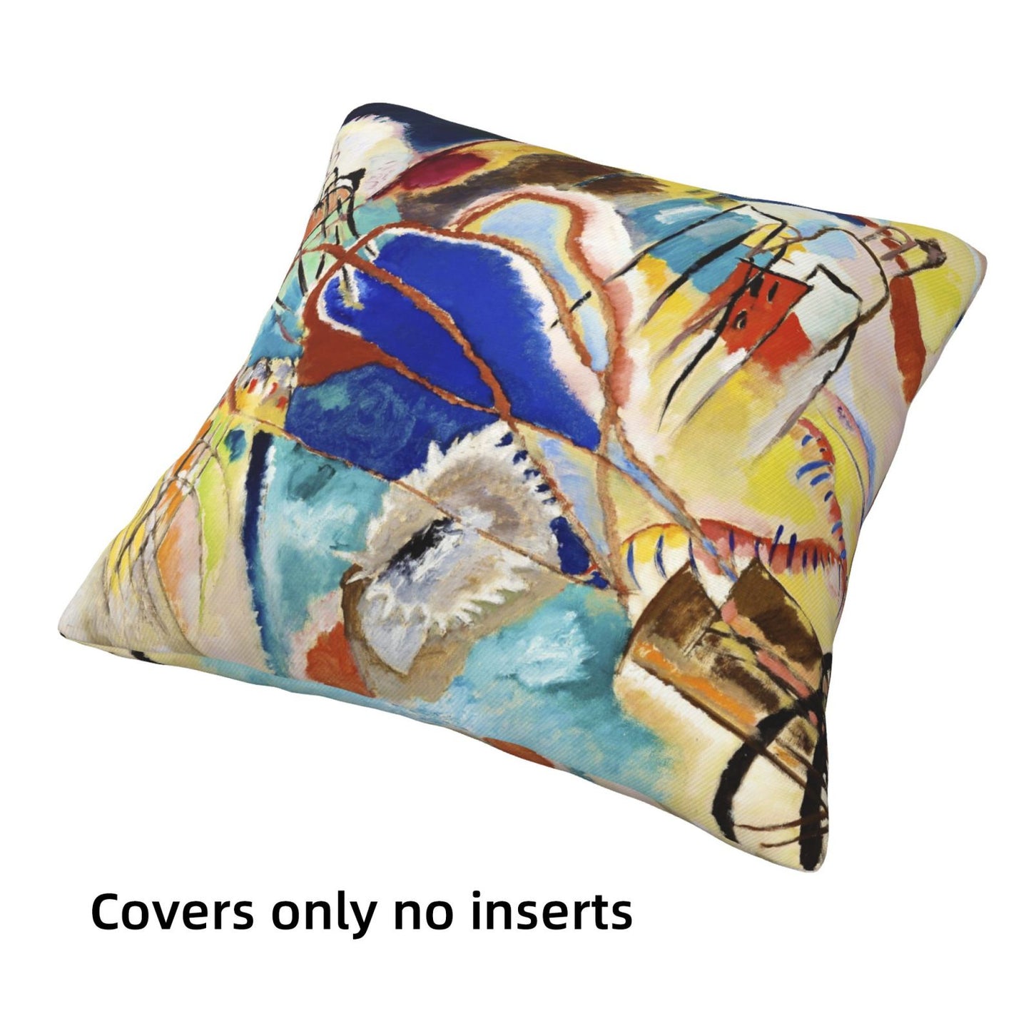 Kandinsky Style Geometric Abstract Throw Pillow Cover 18x18 Inch Set of 4