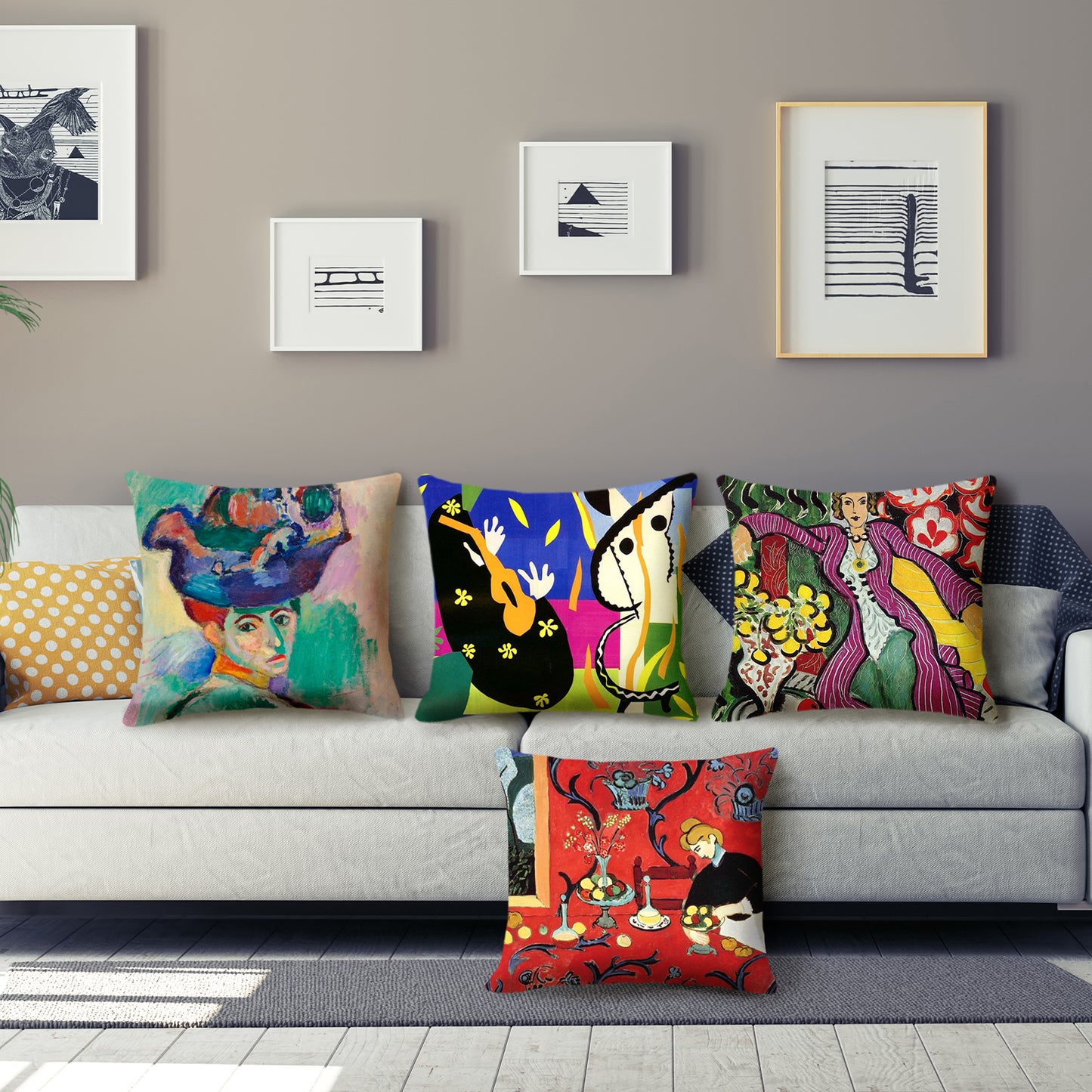 Henri Matisse Painting Pillow Covers 18x18 inch Set of 4