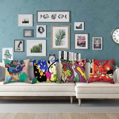 Decorative throw pillow covers 18x18 Set of 4 for sofa couch and living room decor