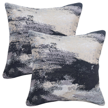 Abstract Throw Pillow Covers 18x18 inch Set of 2 Jacquard Textured Decorative Cushion Covers