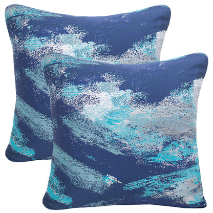 Abstract Throw Pillow Covers 18x18 inch Set of 2 Jacquard Textured Decorative Cushion Covers