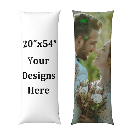 HOSTECCO Custom Body Pillow Cover 20x54 inches Personalized Long Pillow Case Picture Photos Customized Decorative Cushion Cover for Bed