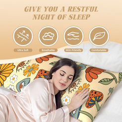Custom photo body pillow cover shown as a soft sleeping surface