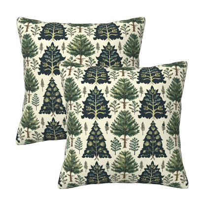 Christmas Tree Velvet Throw Pillow Covers Set of 2 Winter Holiday Decorative Cushion Covers