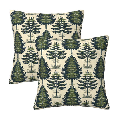 HOSTECCO Christmas Tree Throw Pillow Covers Set of 2 Green Xmas Pillow Cases Winter Holiday Decorative Cushion Covers for Sofa