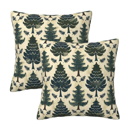 Christmas Tree Velvet Throw Pillow Covers Set of 2 Winter Holiday Decorative Cushion Covers