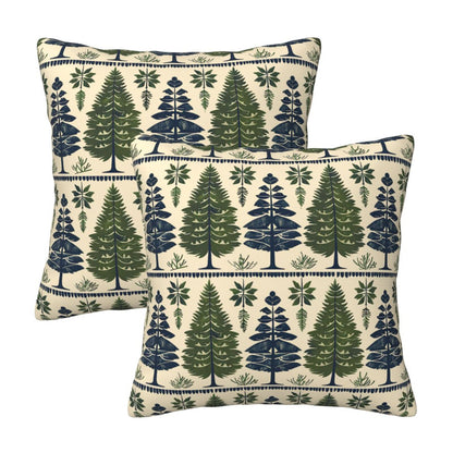Christmas Tree Velvet Throw Pillow Covers Set of 2 Winter Holiday Decorative Cushion Covers