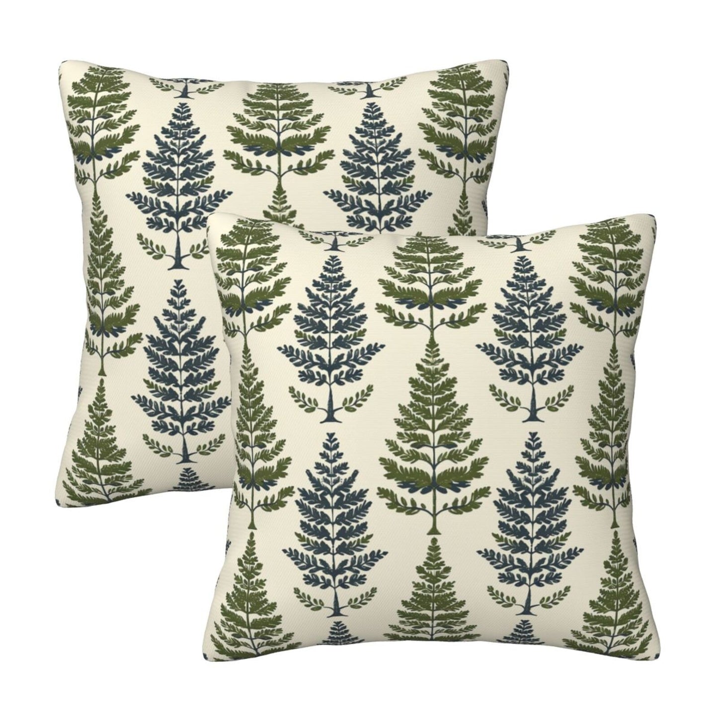 HOSTECCO Christmas Tree Throw Pillow Covers Set of 2 Green Xmas Pillow Cases Winter Holiday Decorative Cushion Covers for Sofa