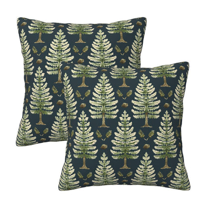 Christmas Tree Velvet Throw Pillow Covers Set of 2 Winter Holiday Decorative Cushion Covers