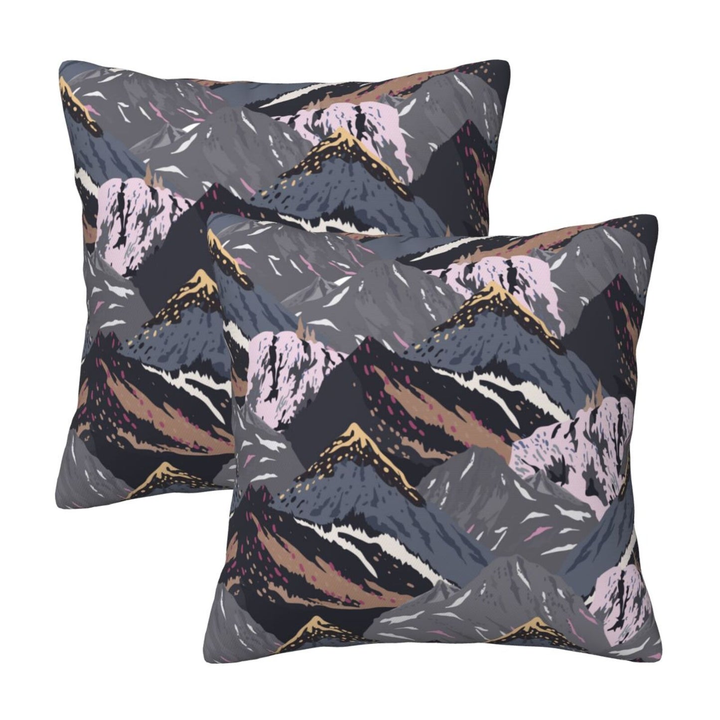 HOSTECCO Abstract Mountain Throw Pillow Covers Set of 2 Natural Scenery Pillow Cases Nature Decorative Cushion Covers for Sofa Couch