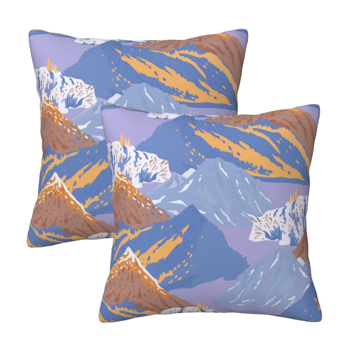 HOSTECCO Abstract Mountain Throw Pillow Covers Set of 2 Natural Scenery Pillow Cases Nature Decorative Cushion Covers for Sofa Couch