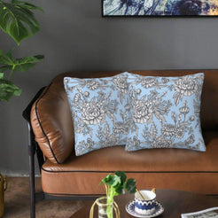 Floral throw pillow covers 18x18 Set of 2 for sofa couch and living room decor
