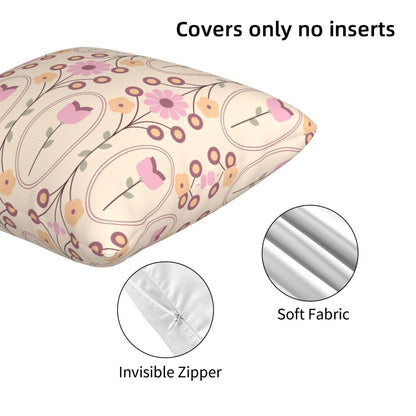HOSTECCO Coquette Throw Pillow Covers 18x18 inch Set of 2 Pink Color Bow Pillow Cases Girly Aesthetic Decorative Cushion Covers for Bedroom Dormitory