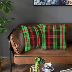 Plaid throw pillow covers 18x18 Set of 2 for sofa couch and living room decor