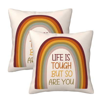 HOSTECCO Motivational Throw Pillow Covers 18x18 inch Set of 2 Inspirational Strong Woman Pillow Cases Positive Gifts for Women Girls Sisters Friends