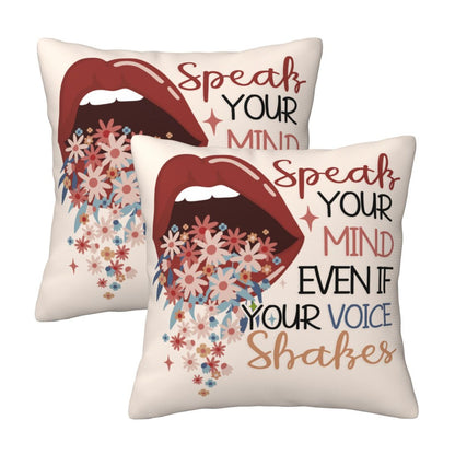 HOSTECCO Motivational Throw Pillow Covers 18x18 inch Set of 2 Inspirational Strong Woman Pillow Cases Positive Gifts for Women Girls Sisters Friends