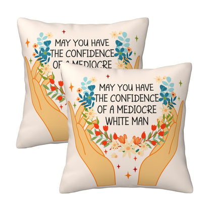 HOSTECCO Motivational Throw Pillow Covers 18x18 inch Set of 2 Inspirational Strong Woman Pillow Cases Positive Gifts for Women Girls Sisters Friends