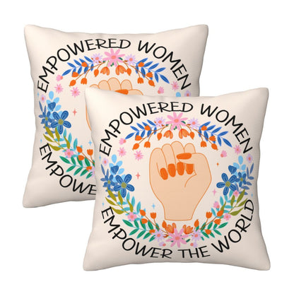 HOSTECCO Motivational Throw Pillow Covers 18x18 inch Set of 2 Inspirational Strong Woman Pillow Cases Positive Gifts for Women Girls Sisters Friends