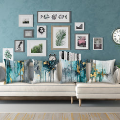 Abstract throw pillow covers 18x18 Set of 4 for sofa couch and living room decor