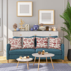 Toile throw pillow covers 18x18 Set of 4 for sofa couch and living room decor