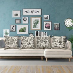 Toile throw pillow covers 18x18 Set of 4 for sofa couch and living room decor