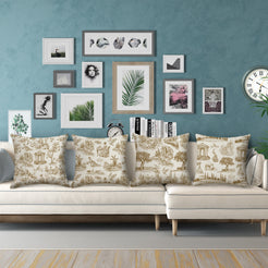 Toile throw pillow covers 18x18 Set of 4 for sofa couch and living room decor