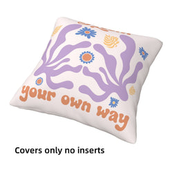 Floral throw pillow covers 18x18 Set of 4 for sofa couch and living room decor