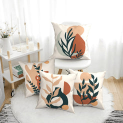 Floral throw pillow covers 18x18 Set of 4 for sofa couch and living room decor