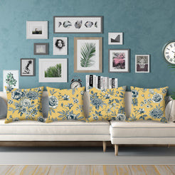 Floral throw pillow covers 18x18 Set of 4 for sofa couch and living room decor