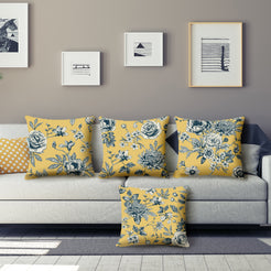 Floral throw pillow covers 18x18 Set of 4 for sofa couch and living room decor