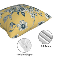 Floral throw pillow covers 18x18 Set of 4 for sofa couch and living room decor