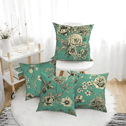 Floral throw pillow covers 18x18 Set of 4 for sofa couch and living room decor