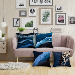 Abstract throw pillow covers 18x18 Set of 4 for sofa couch and living room decor