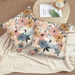 Floral throw pillow covers 18x18 Set of 2 for sofa couch and living room decor