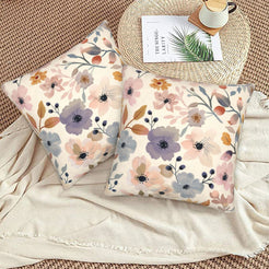 Floral throw pillow covers 18x18 Set of 2 for sofa couch and living room decor