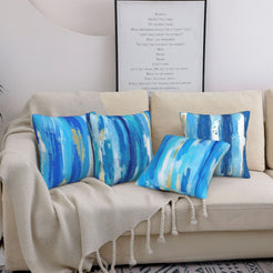 Abstract throw pillow covers 18x18 Set of 4 for sofa couch and living room decor
